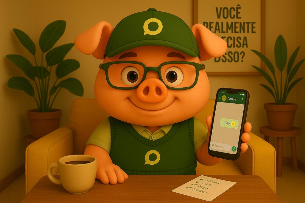 Poupinho, ele nunca gasta por impulso